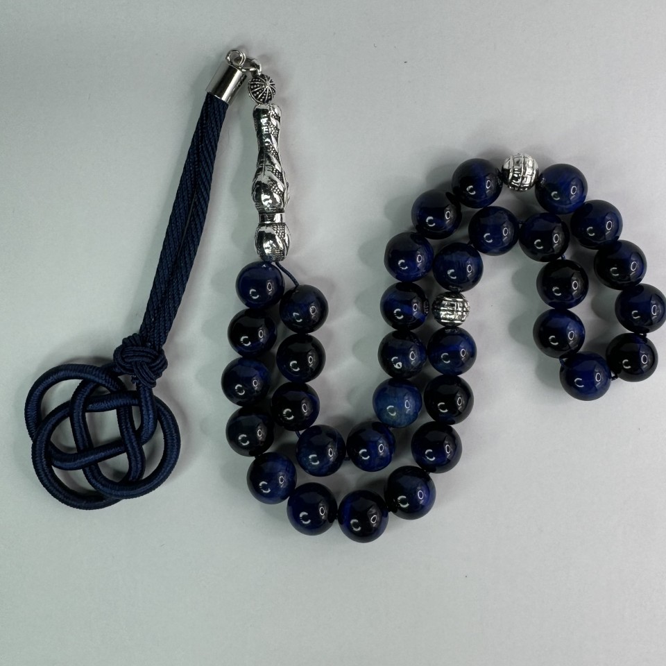 SR0010 High Quality Blue Tiger Eye Stone Rosary