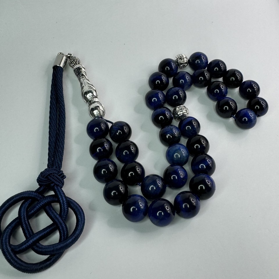 SR0010 High Quality Blue Tiger Eye Stone Rosary
