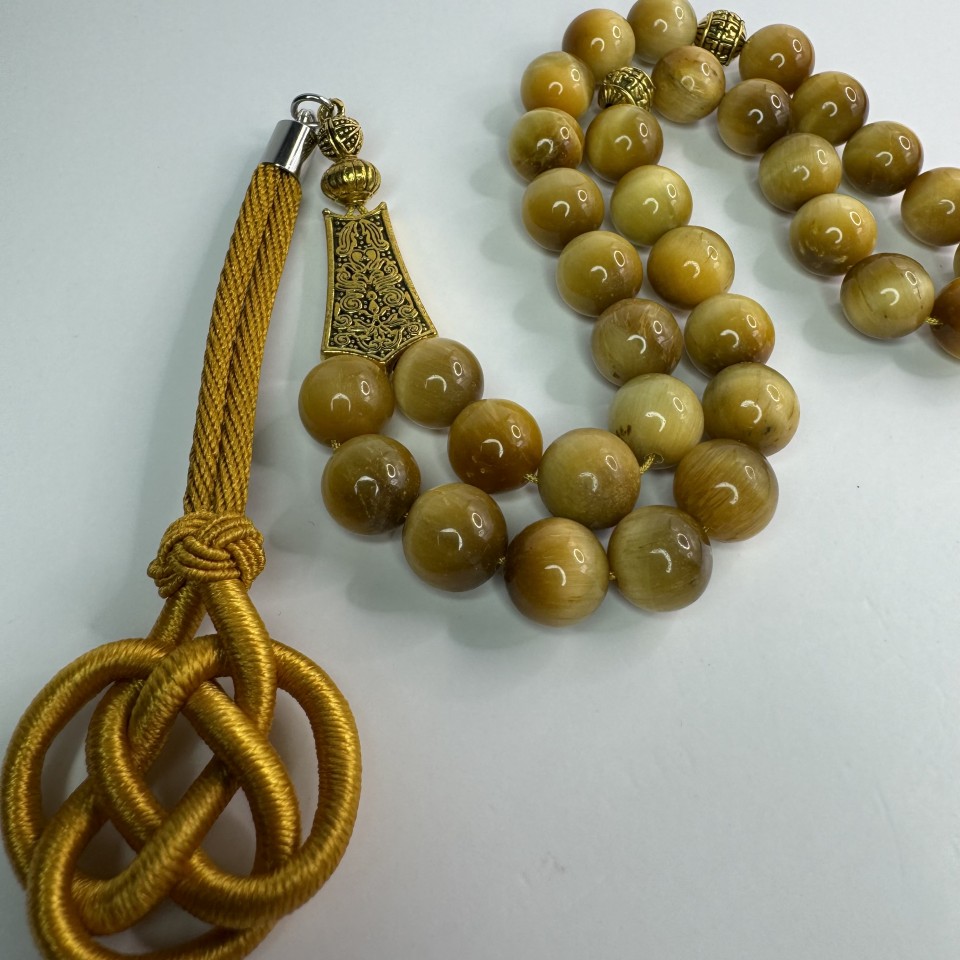 SR0012 High Quality Golden Tiger Eye Stone Rosary