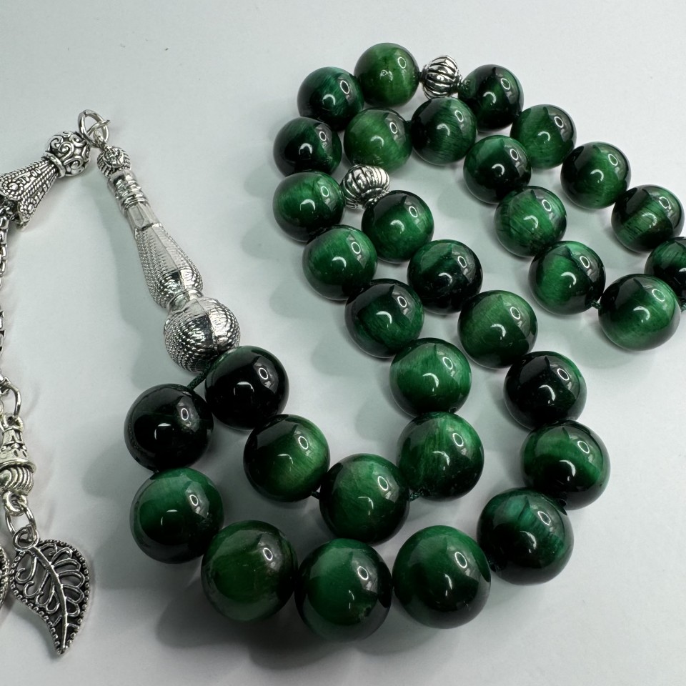 SR0009 High Quality Green Tiger Eye Stone Rosary